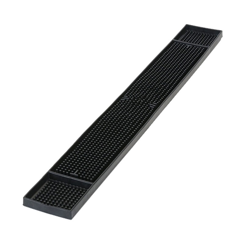 [10169] Bar mat with jigger holder black 68x8cm