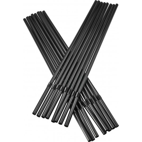 Pailles flexibles noires 21cm x 6mm (250 pièces)