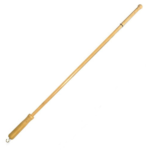 [10555] Newspaper cane with clear varnish hook