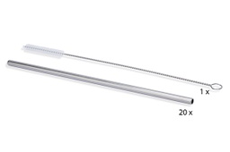 Pailles Inox 21,4cm + Goupillon (x20)