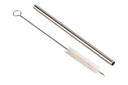 Short straws 13cm stainless steel + brush (x12)