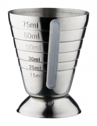 Multi-level jigger dispenser with sight glass 15-75ml stainless steel