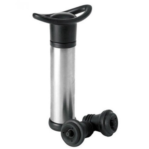 Pompe à vide conservateur vin inox + 2 bouchons