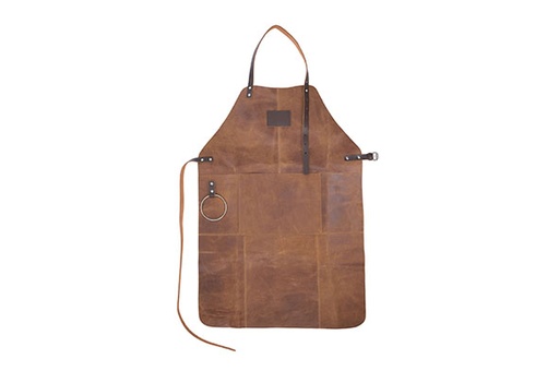 LIGHT BROWN LEATHER APRON 80X54CM