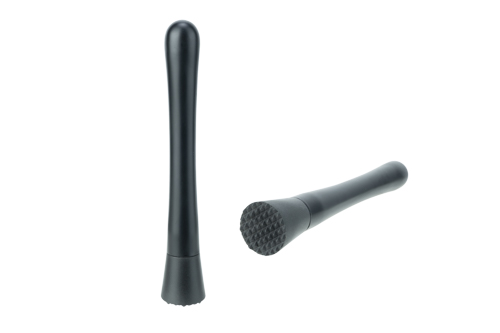 Pilon acier brossé noir bout ABS (20,5 cm)