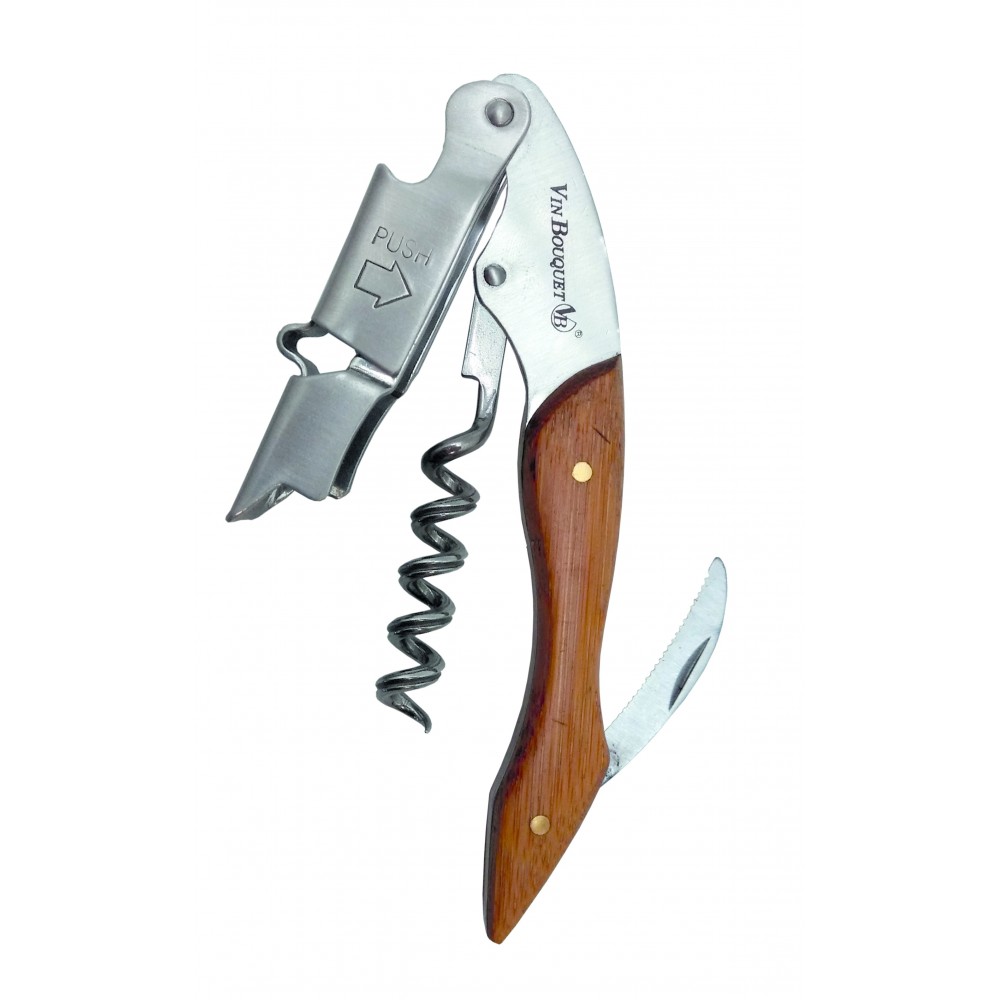 Sommelier tire-bouchon double détente Bambou