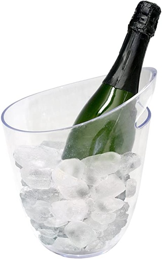 1 bottle cooler bucket with handle - transparent