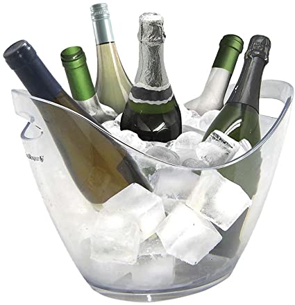 6 Bottle Cooler Bucket with Handle - Clear
