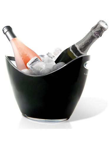 2 Bottle Cooler Bucket with Handle - Black
