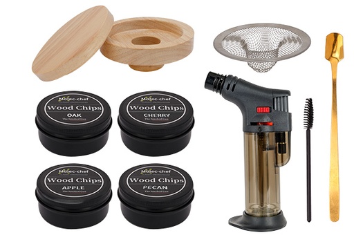 COMPLETE SMOKING SET with 4 flavors wood
