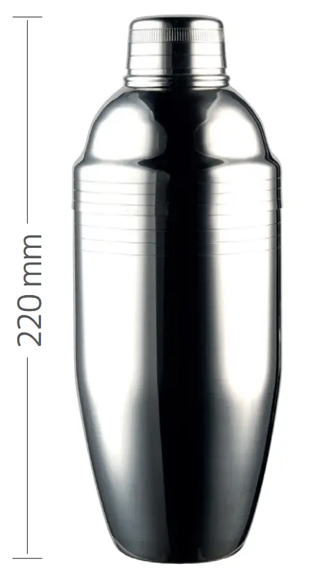 [TIN06M] 3-piece Cobbler Stainless Steel Shaker 80cl - The Bars