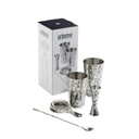 Tattoo Stainless Steel 5 Piece Cocktail Set Tin-on-Tin Shaker, Jigger, Spoon and Strainer - Urban Bar