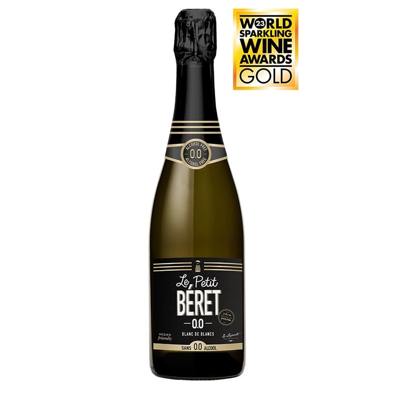 Vin effervescent sans alcool BLANC DE BLANCS - 75cl - PETIT BERET