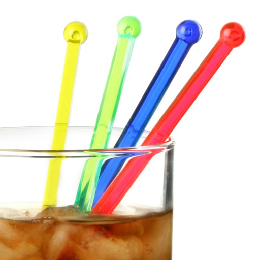 Mélangeur boisson plastique couleurs assorties 16.5cm x20