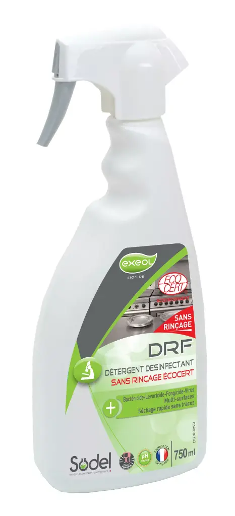 Spray désinfectant alimentaire sans rinçage DRF - 750ml - EXEOL