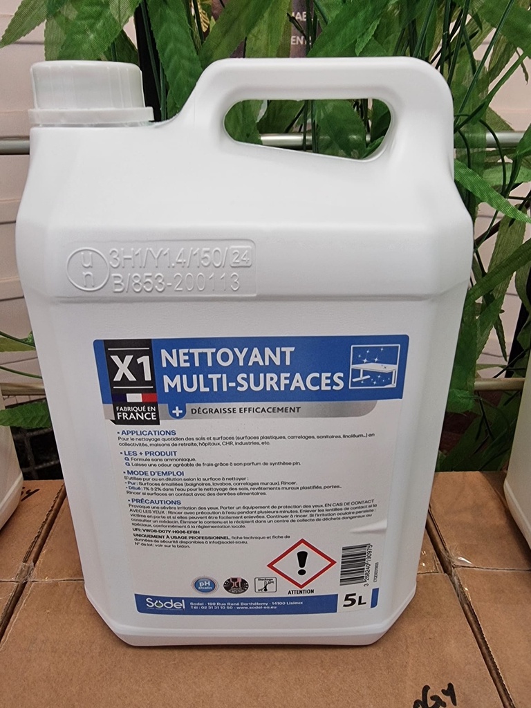Nettoyant Dégraissant Multi Surfaces X1 - 5litres - SODEL