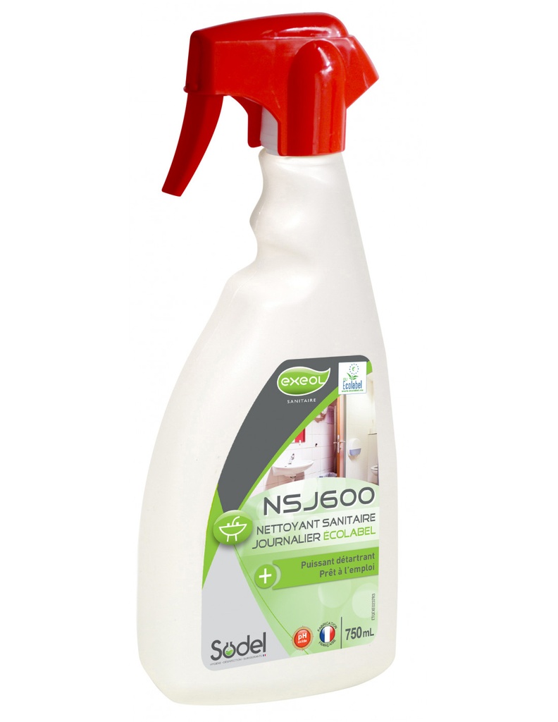 Nettoyant sanitaire journalier ECOLABEL NSJ600 - 750ml - EXEOL
