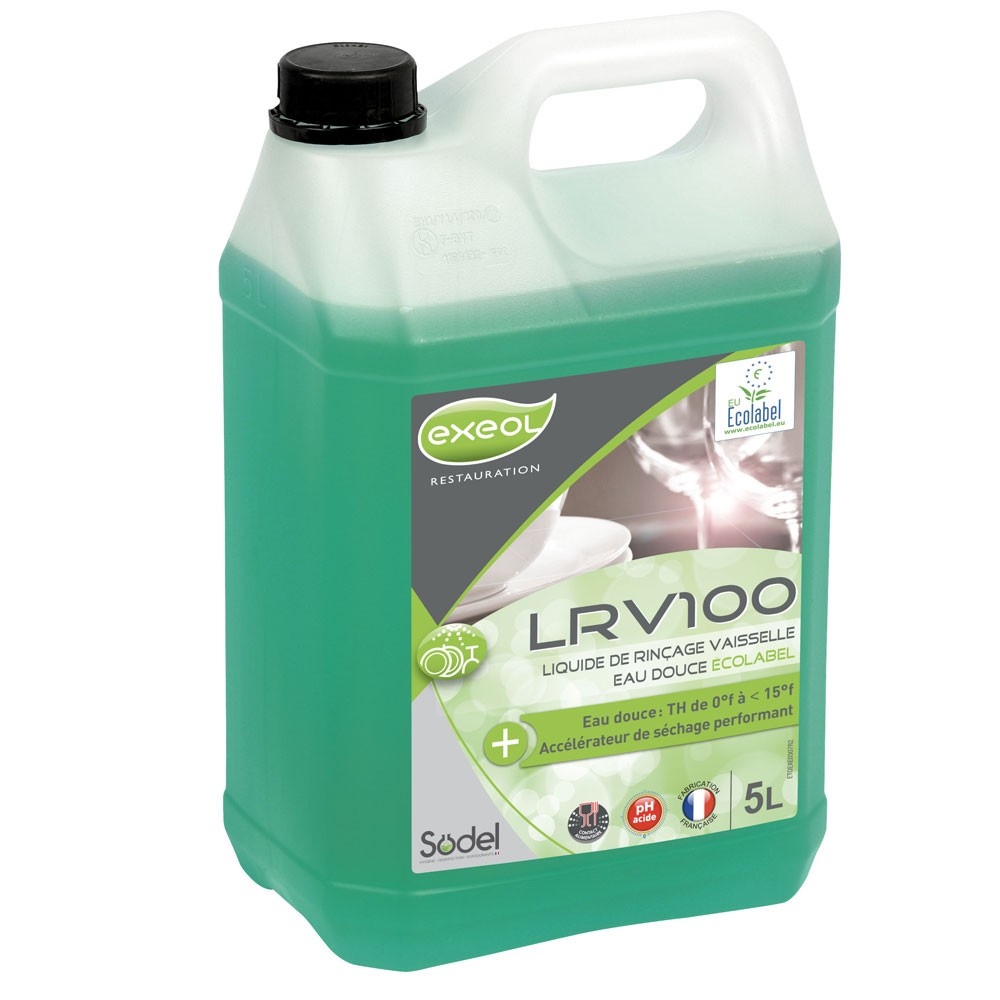 [5017] Liquide de rinçage vaisselle eau douce LRV100 ECOLABEL - 5litres - EXEOL