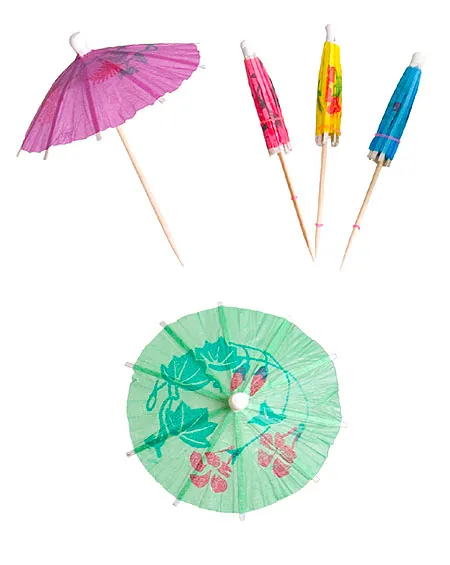 Ombrelles parasols papier pour décoration cocktail (sachet de 12)