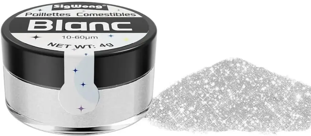 Paillettes alimentaires comestibles blanc argenté 4g