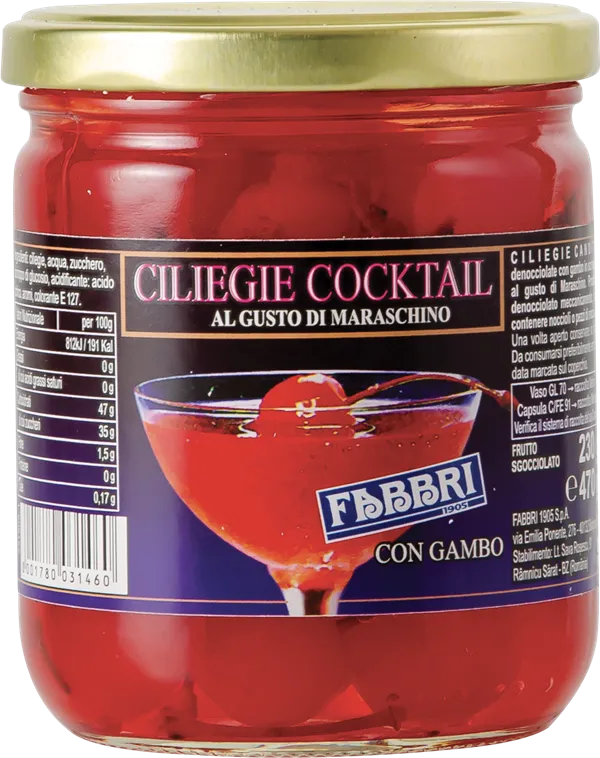 [C45] Cerises Marasquin avec queue - 470g - FABBRI