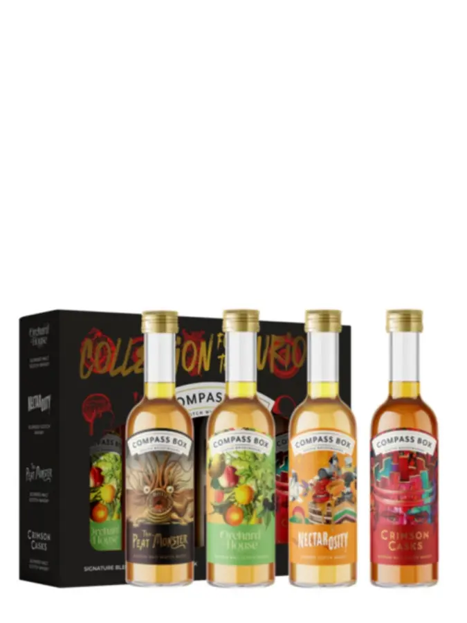 COMPASS BOX Coffret whisky Gamme 4x5cL Orchard House, The Peat Monster, Nectarosity, Crimson Casks