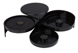 [10101] Givreur pour verre 3 compartiments plastique noir / Glass rimmer