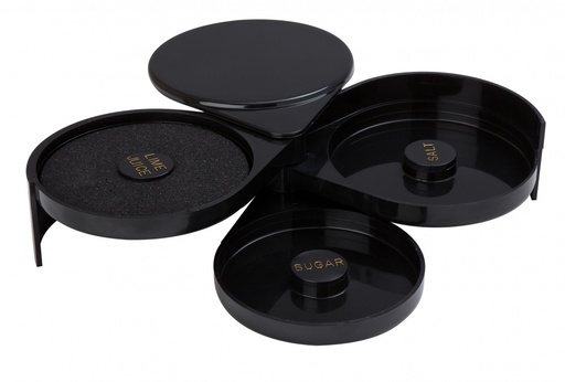 [10101] Givreur pour verre 3 compartiments plastique noir / Glass rimmer