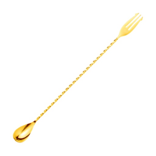Cuillère de bar trident 30cm - Gold