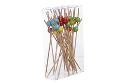 Pics cocktails en bois boules colorées x30