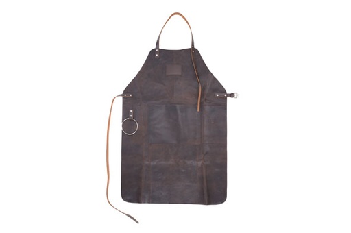 TABLIER CUIR BRUN FONCE 80X54CM