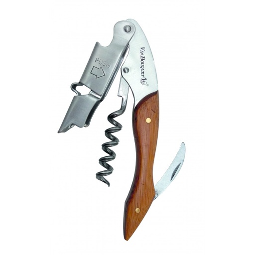 [FID082] Sommelier tire-bouchon double détente Bambou - Vin Bouquet