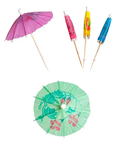 Ombrelles parasols papier pour décoration cocktail (sachet de 12)