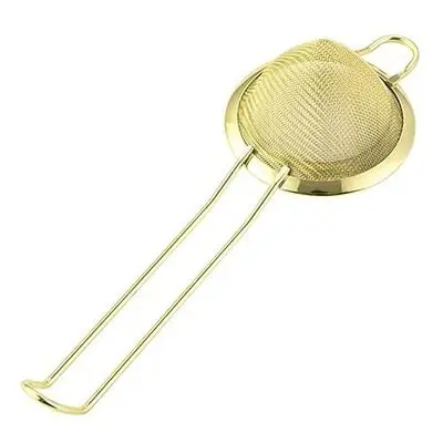 [FINE-31-G] Passoire Fine Conique dorée Crochet Ø : 7.5cm
