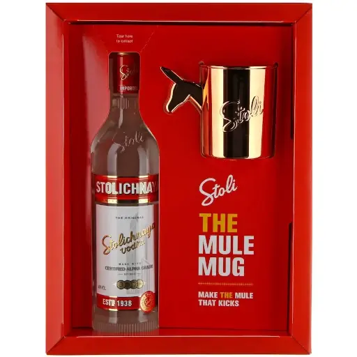 Vodka STOLI PREMIUM 70cl 40% coffret Mule
